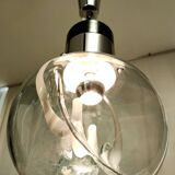 Murano Glass and Varnished Metal Pendant by Toni Zuccheri for Venini, Italy