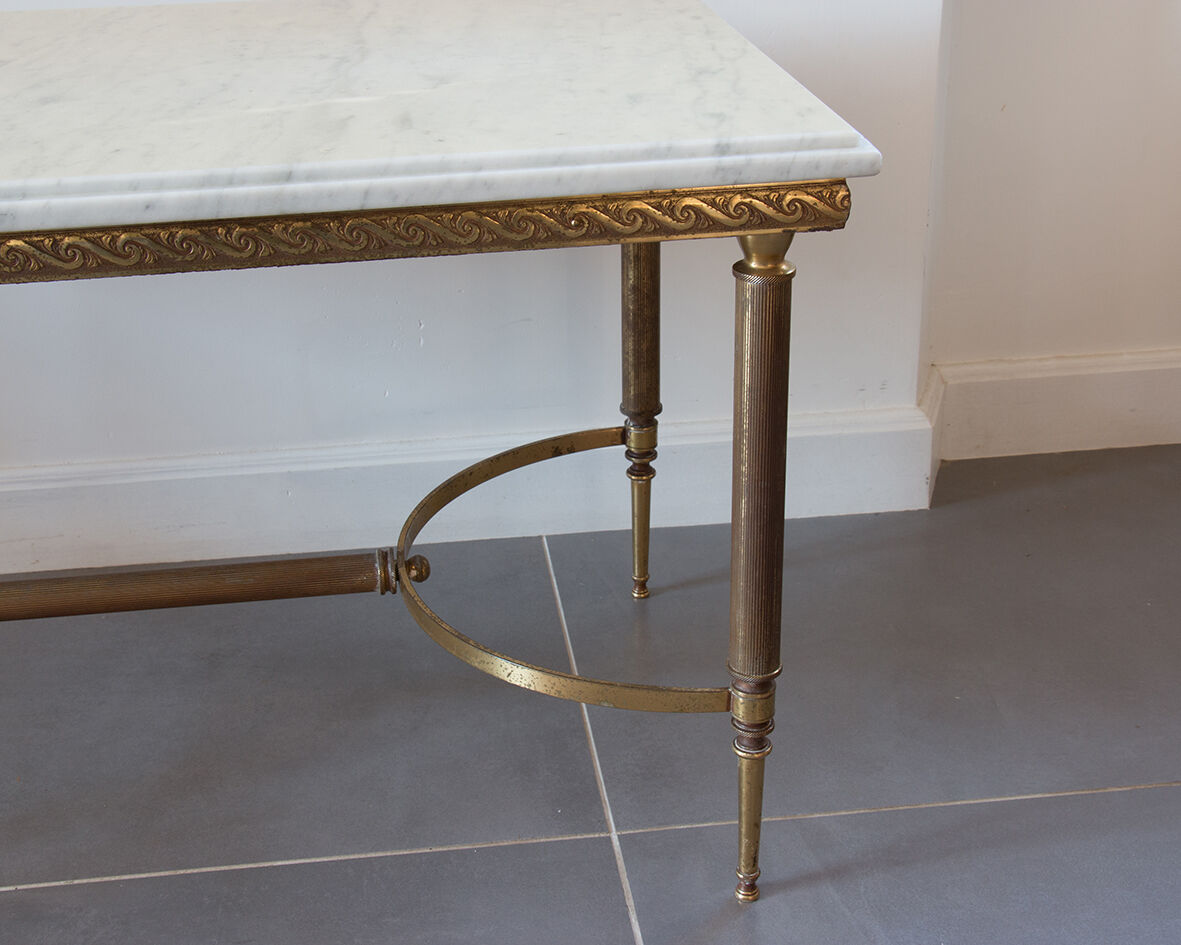 Marble and brass coffee table