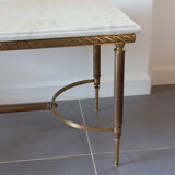 Marble and brass coffee table