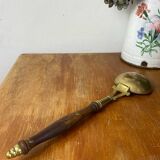Couverts de service authentiques en laiton et bois