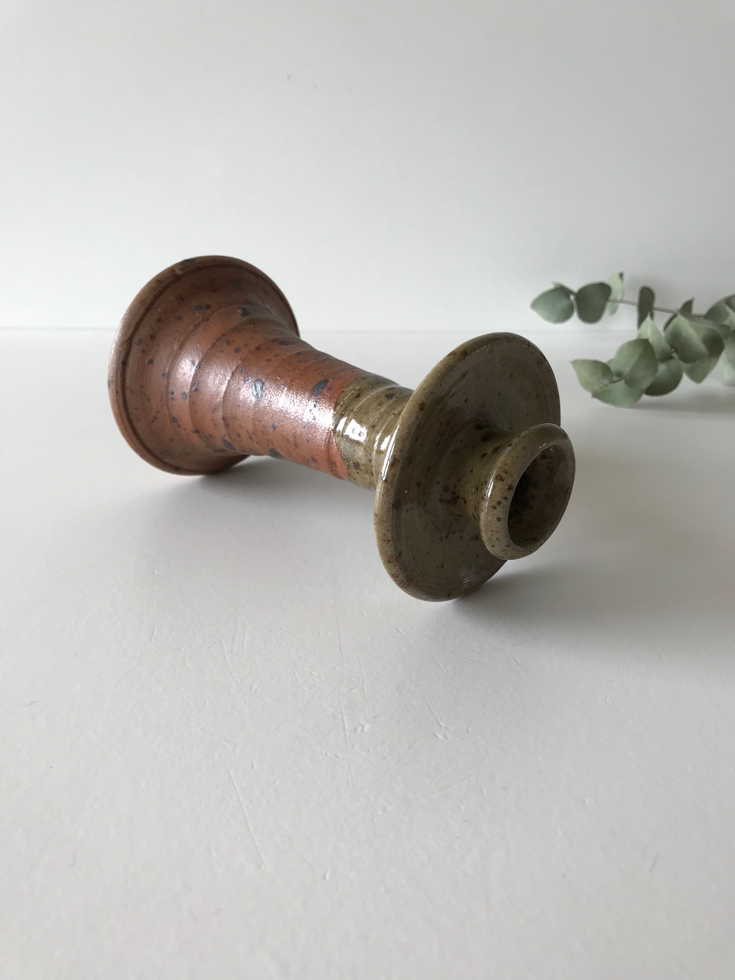 Stoneware vintage candlestick