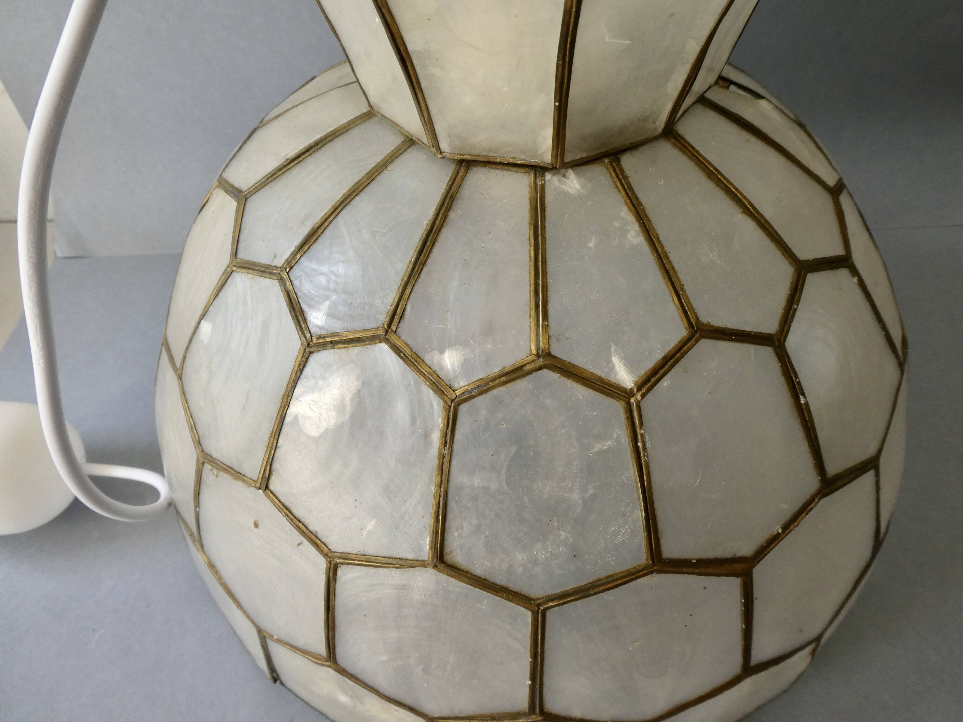 Mother-of-pearl mosaic pendant light, 1970s