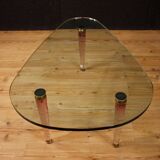 Italian design coffee table in crystal and brass