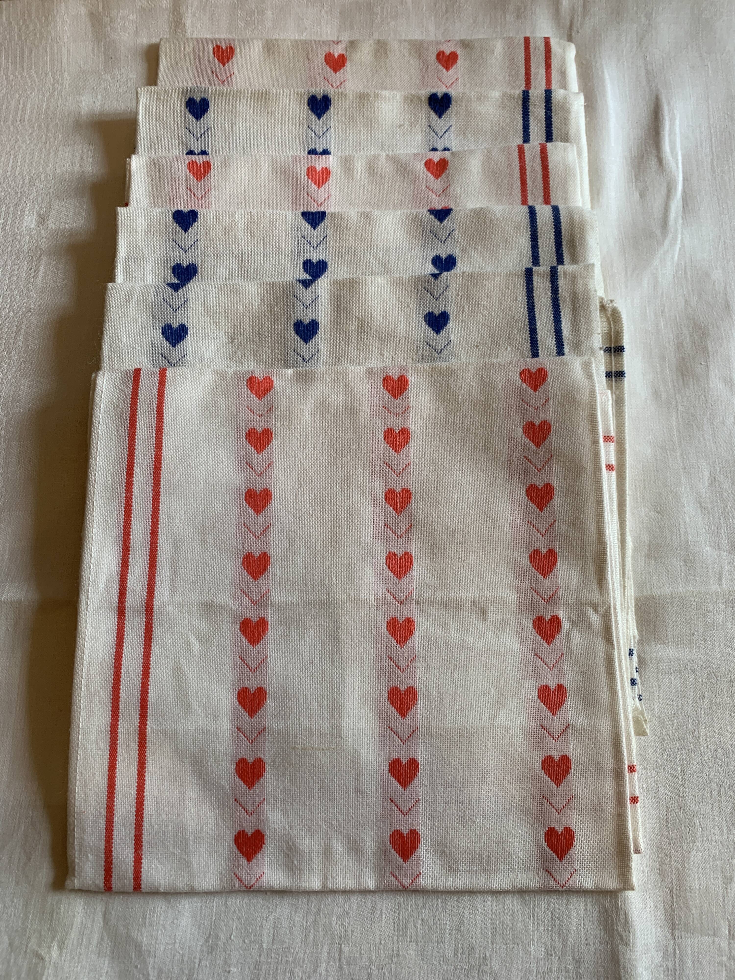 Linen and cotton tea towel 1950