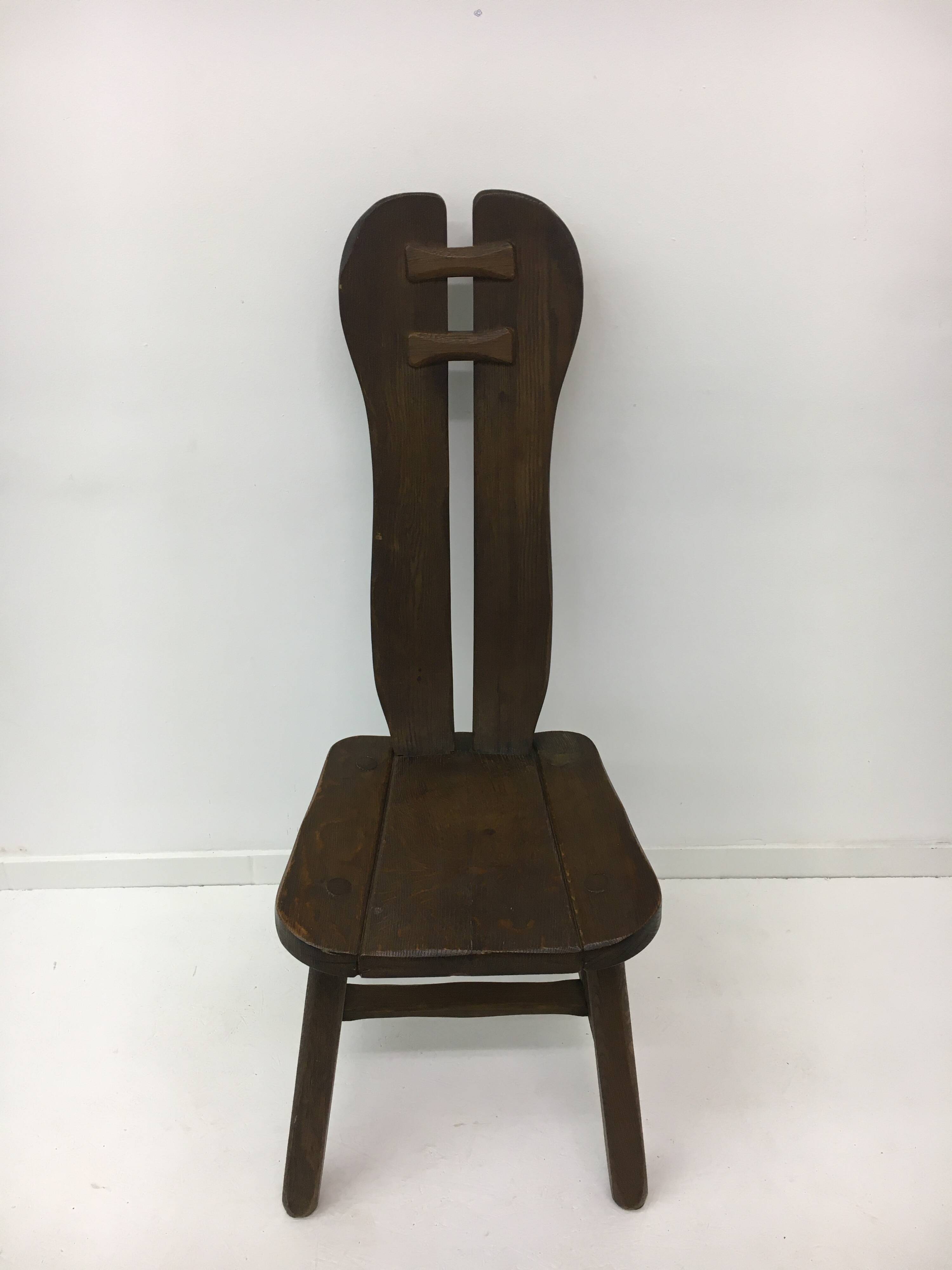 Set of 4 Belgian Brutalist Dining Chairs from De Puydt, 1970’s