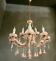 Vintage Italian Pink Opaline Murano Glass Chandelier