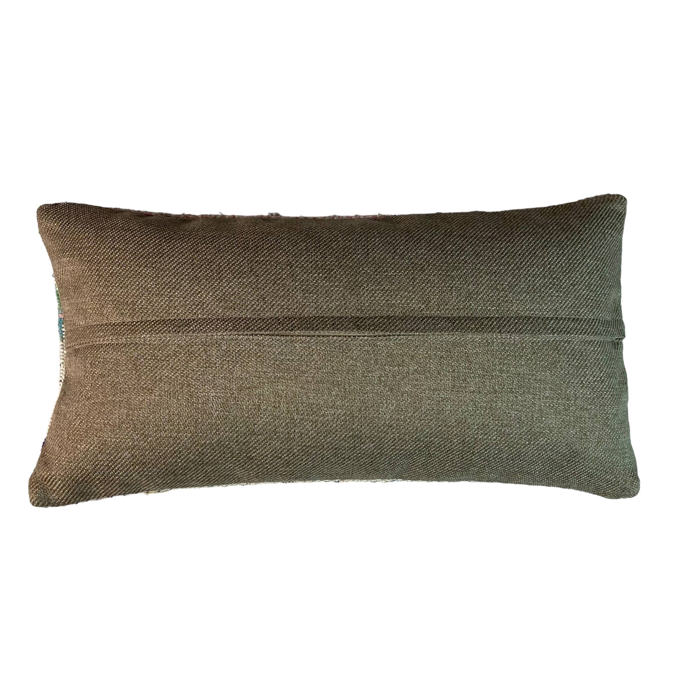 Vintage turkish kilim cushion cover , 30 x 60 cm