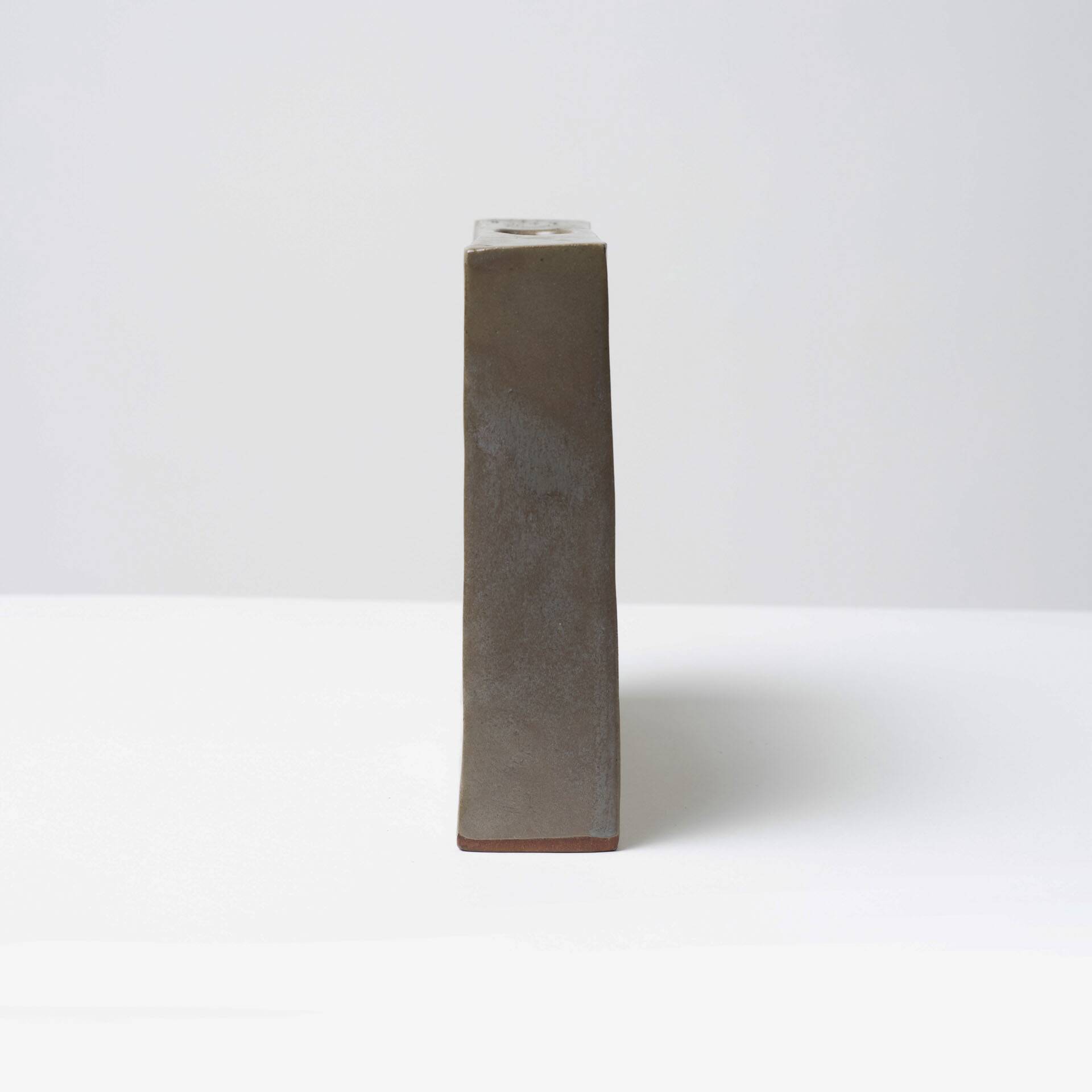 Unique square ceramic vase, Czechoslovakia, 1960s