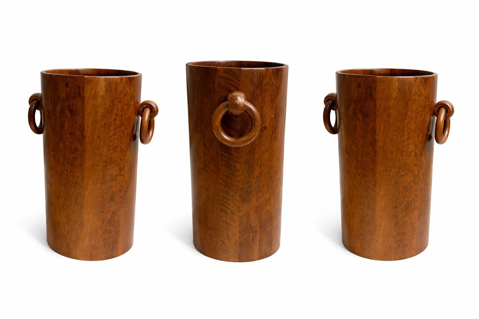 Vintage brutalist umbrella stand or walnut from the 50s/60s.