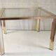 Gold metal and glass coffee table - 70s/80s