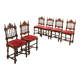 Antique baroque chairs, velvet seat, Italy 20th century.