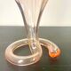 Pink trumpet vase - fleurs-de-lys in blown glass - italy 1970