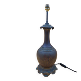 Japanese Meiji vase mounted as a lamp with brass and naturalistic copper decoration.