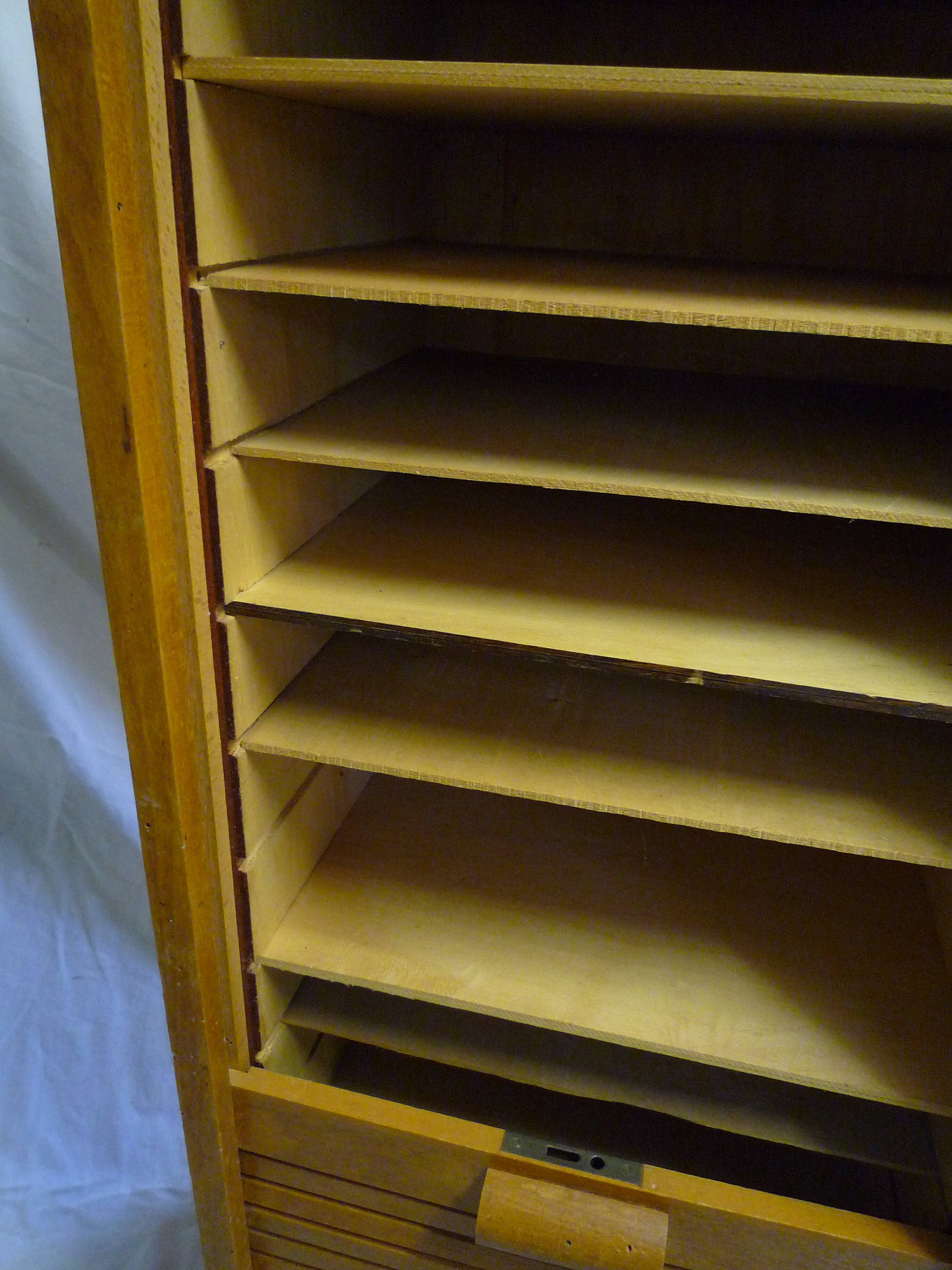 Vintage sliding curtain binder cabinet 60s