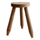 Vintage tripod stool in light raw wood