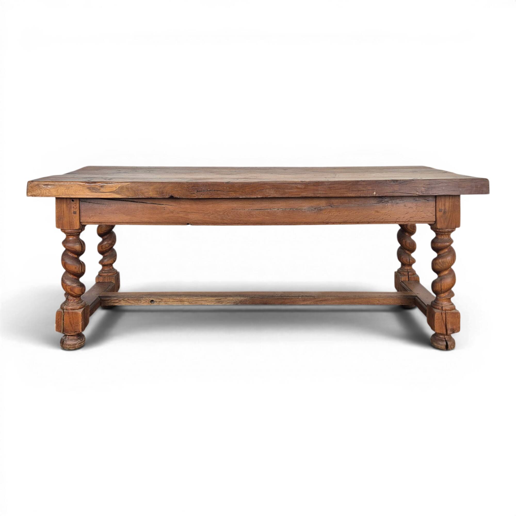 Table de ferme en chêne massif de style Louis XIII