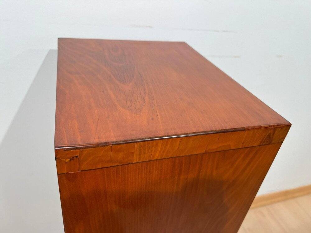 Biedermeier Pillar Cabinet in Cherry Veneer, 1820