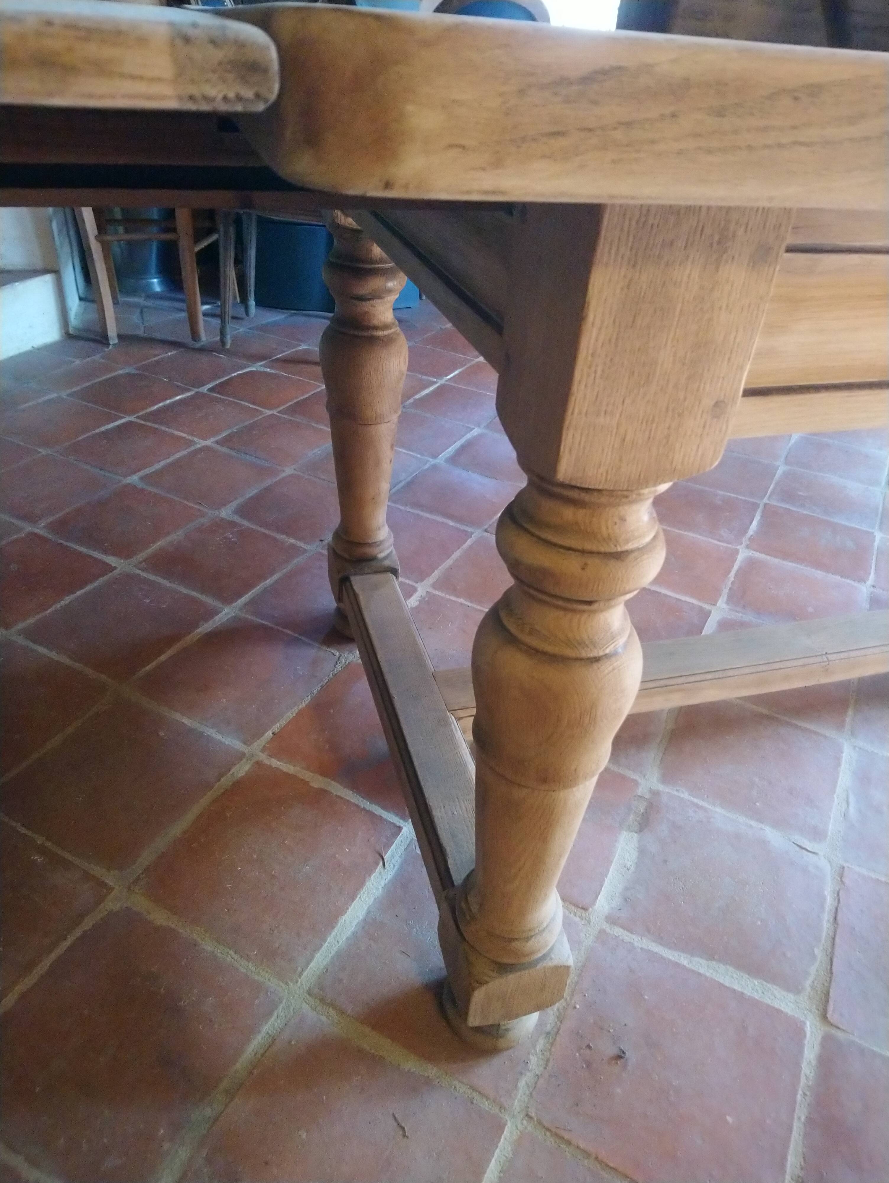 Oak farmhouse table with extensions