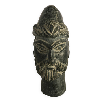 Black marble bust sculpture