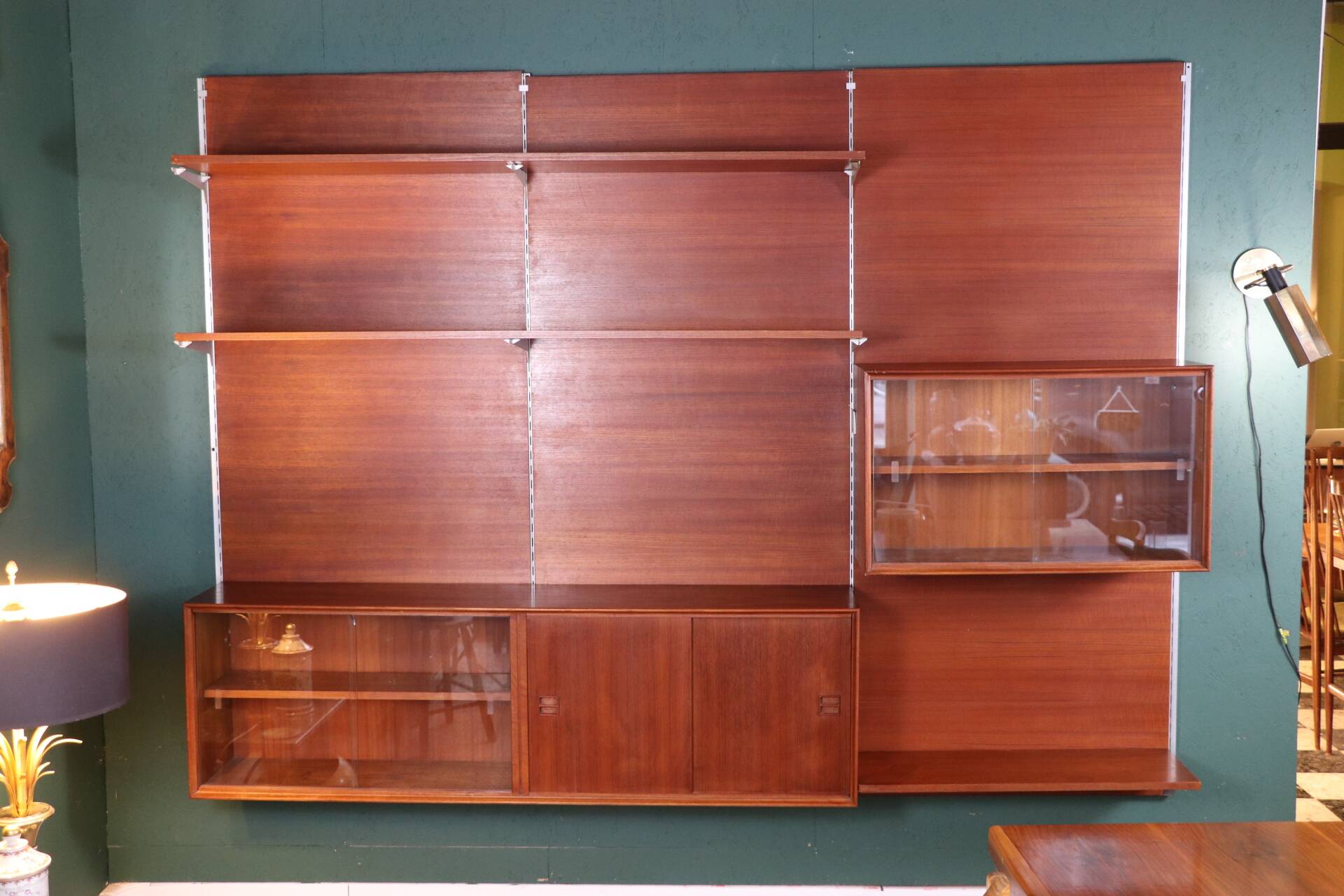 Vintage Scandinavian teak wall unit