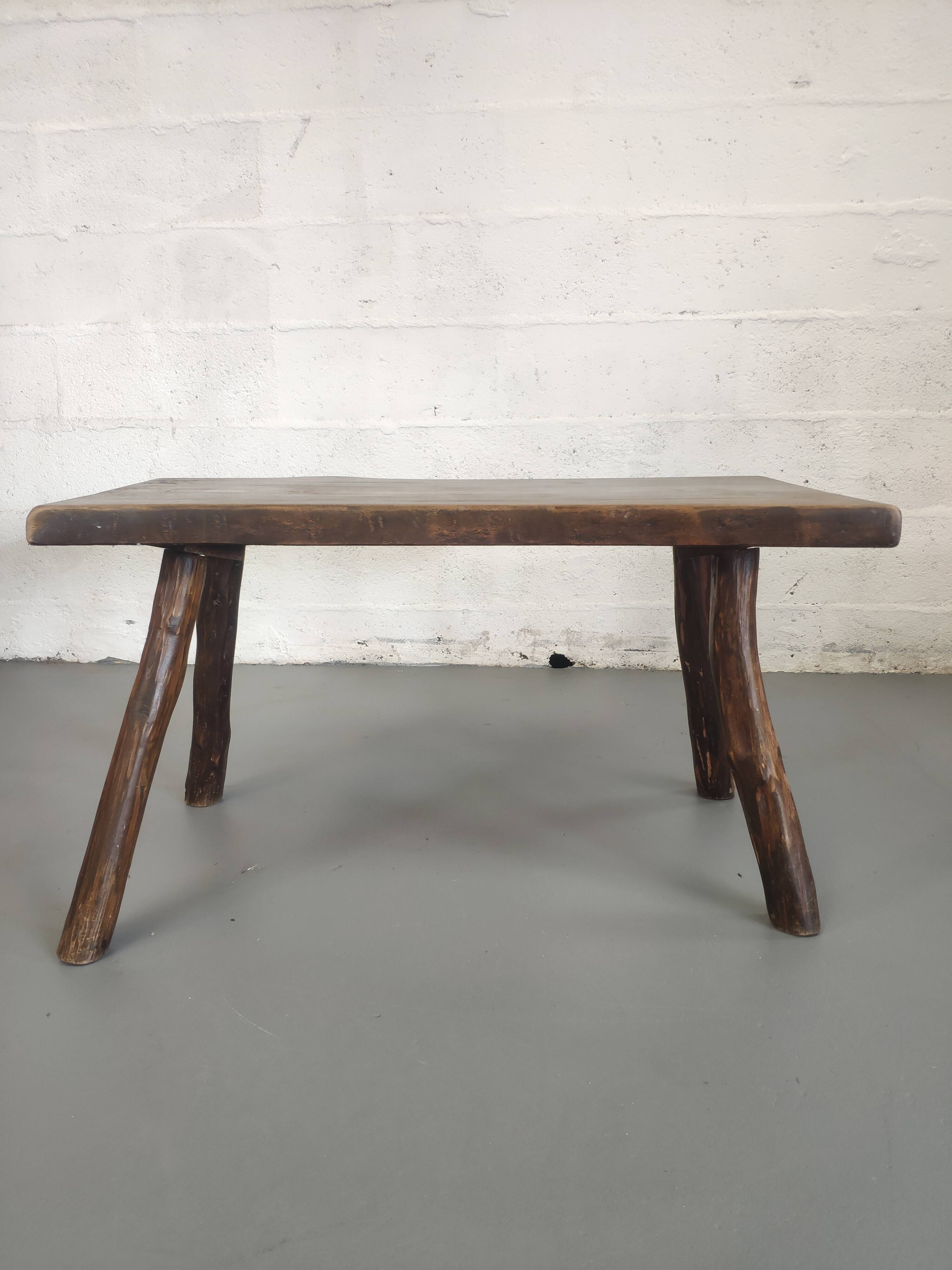 Brutalist coffee table solid oak