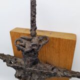 Brutalist sculpture, crucifix by René Mignion, France, 1967