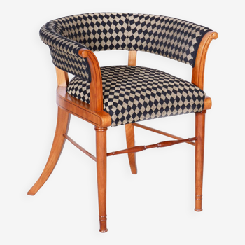 Fauteuil Biedermeier restauré, cerisier, ébène, Autriche-Vienne, années 1820