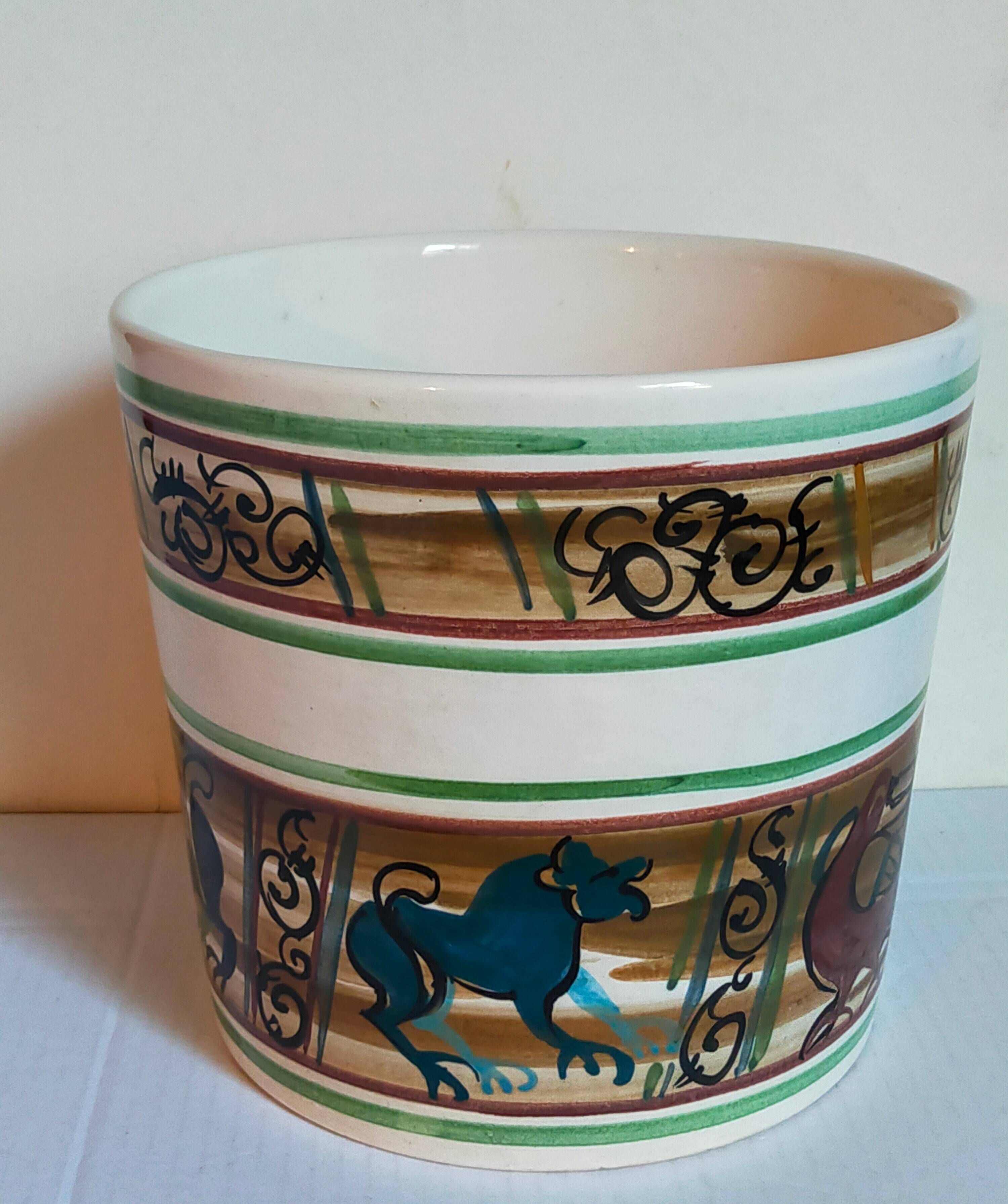 XXL ceramic planter from Saint-Pair-Sur-Mer from the NEUSTRICER earthenware factory, 1960s