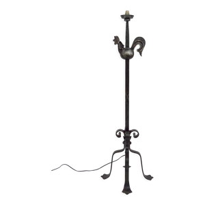 Lampadaire au coq en fer forgé