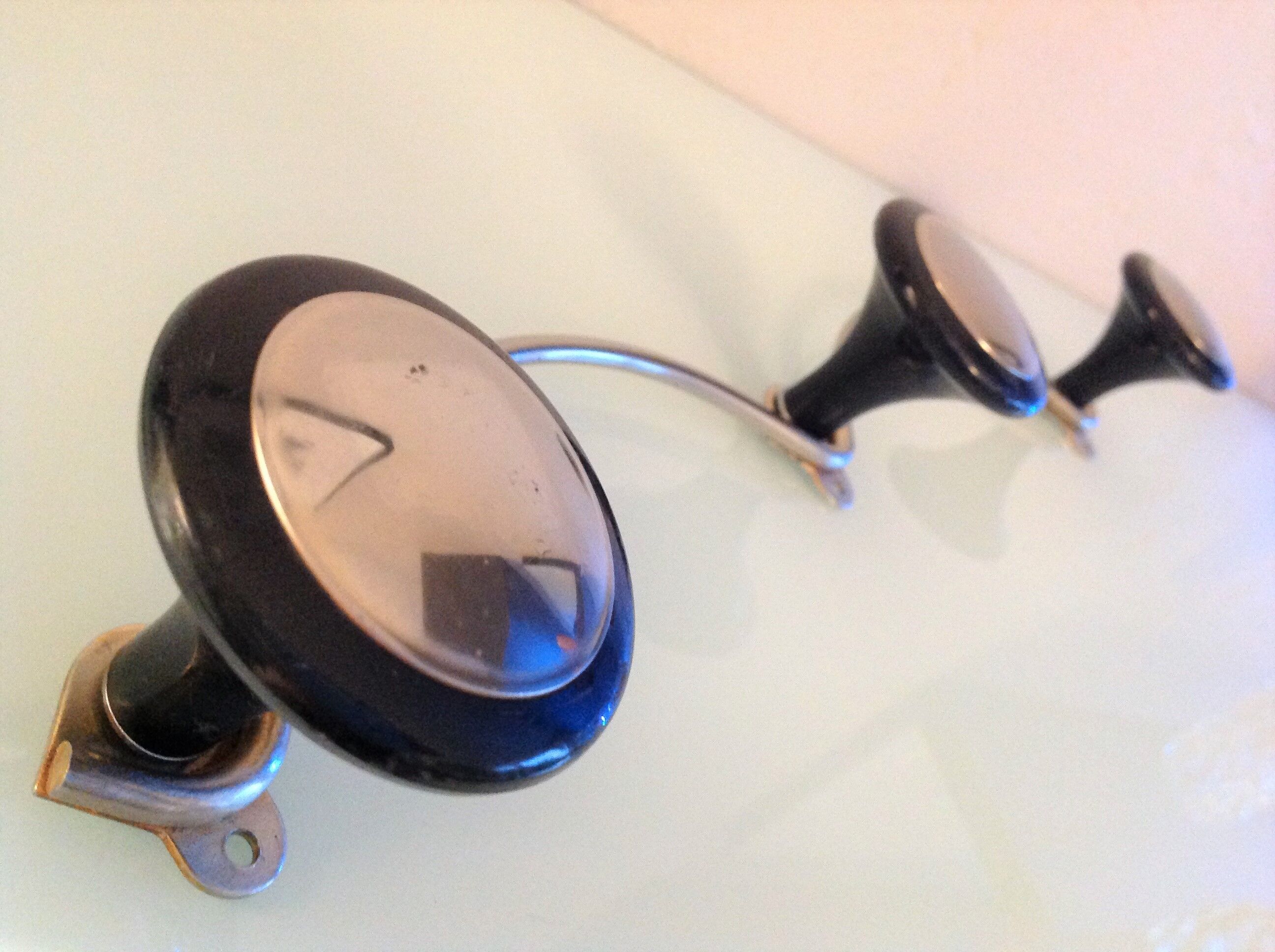 Moustache hook with three chrome heads / vintage 60s-70s