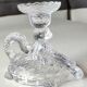 Paire de bougeoirs à main - Verre moulé de Portieux/Vallerysthal figurant une tortue