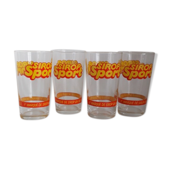 Set of 4 glasses vintage sport syrup
