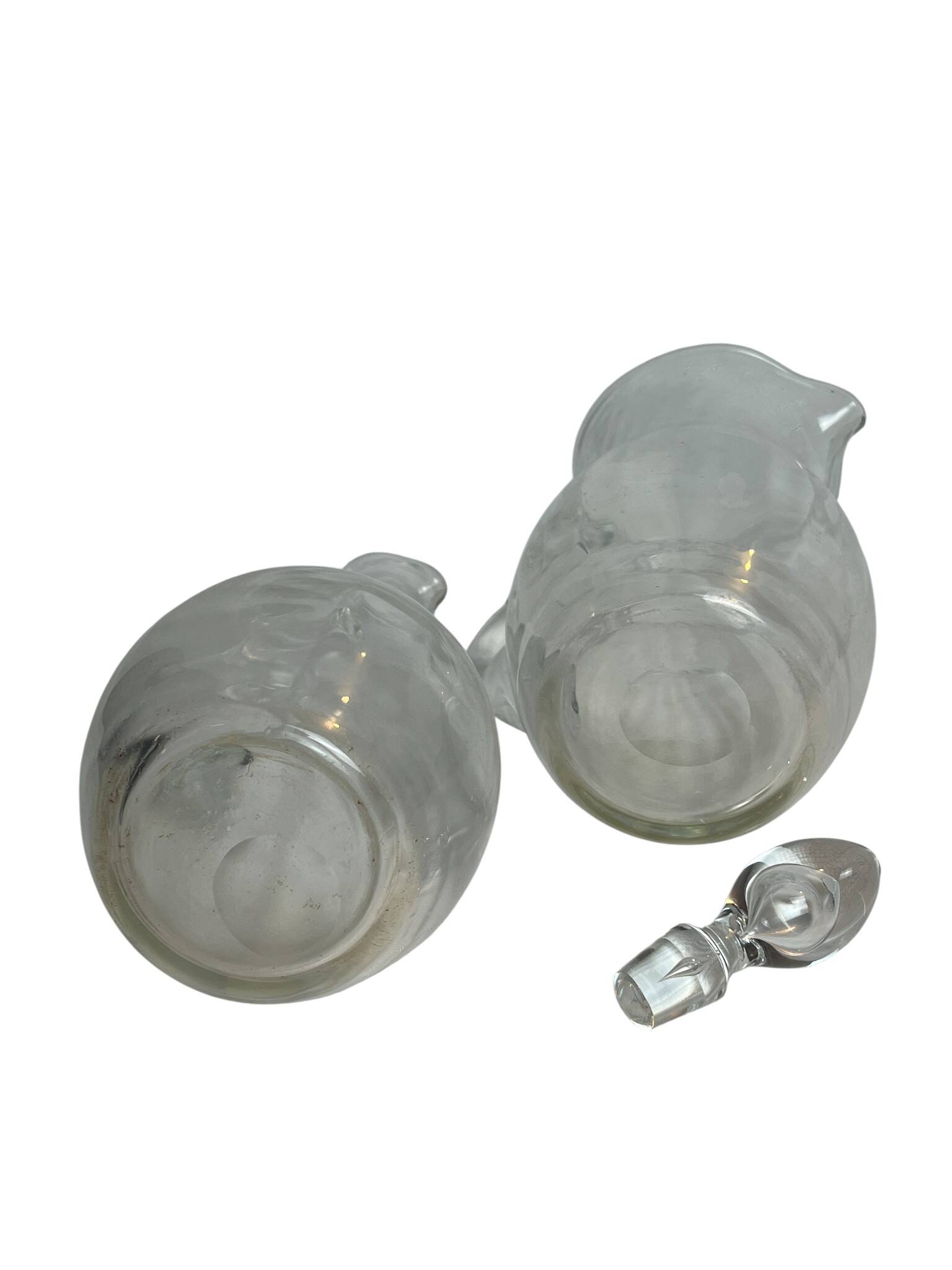 Tableware, faceted crystal carafe and pitcher, 20th century