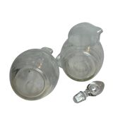 Tableware, faceted crystal carafe and pitcher, 20th century