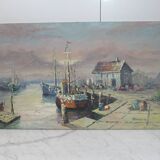 Marine painting, oil painting, signed BONEN