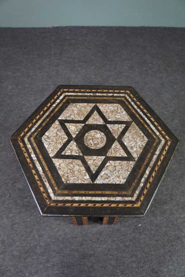 Side table in mother-of-pearl, ancient oriental mosaic
