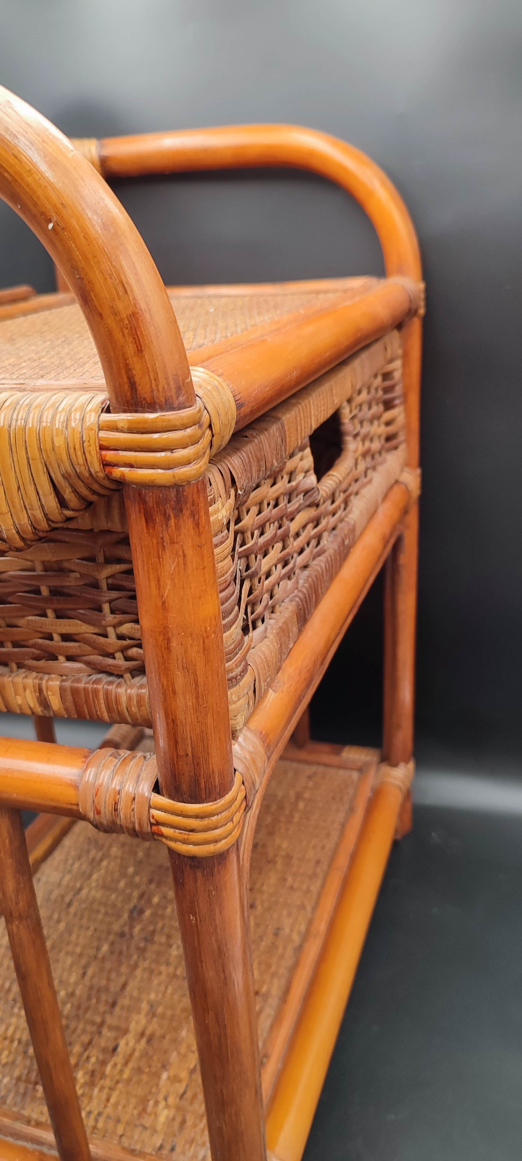 Vintage rattan bedside