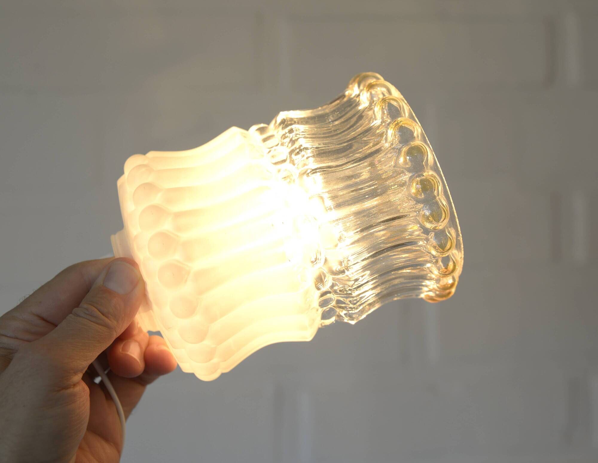 Set of 6 Vintage Replacement Glass Shades / DIY Hanging Lamp / Bedside Ligh