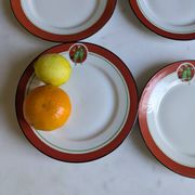 Art Deco dessert plates Henri Delcourt / Boulogne sur Mer / parakeet