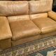 2-seater natural leather sofa from 1970