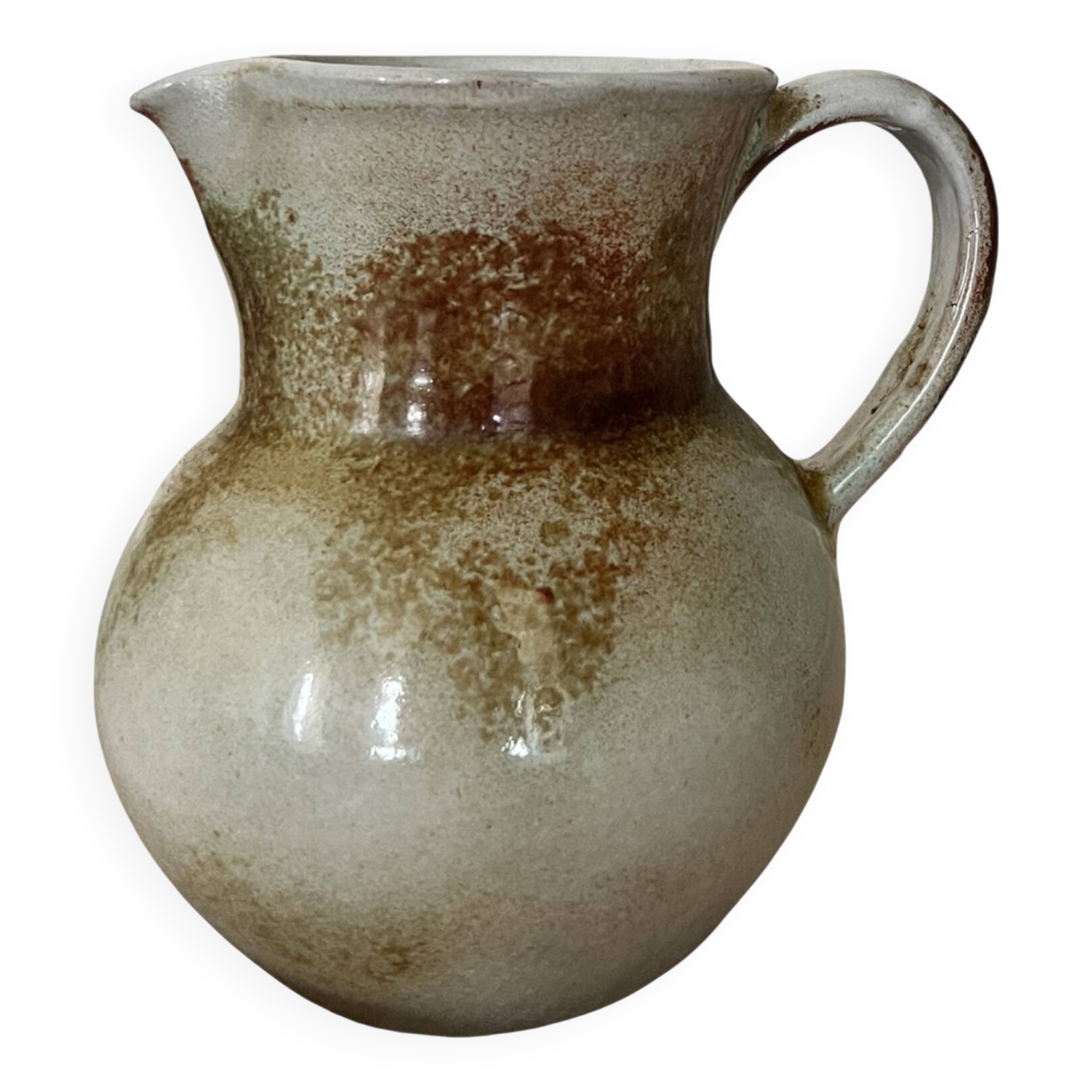 Vintage glazed ceramic water/orangeade carafe, 1950