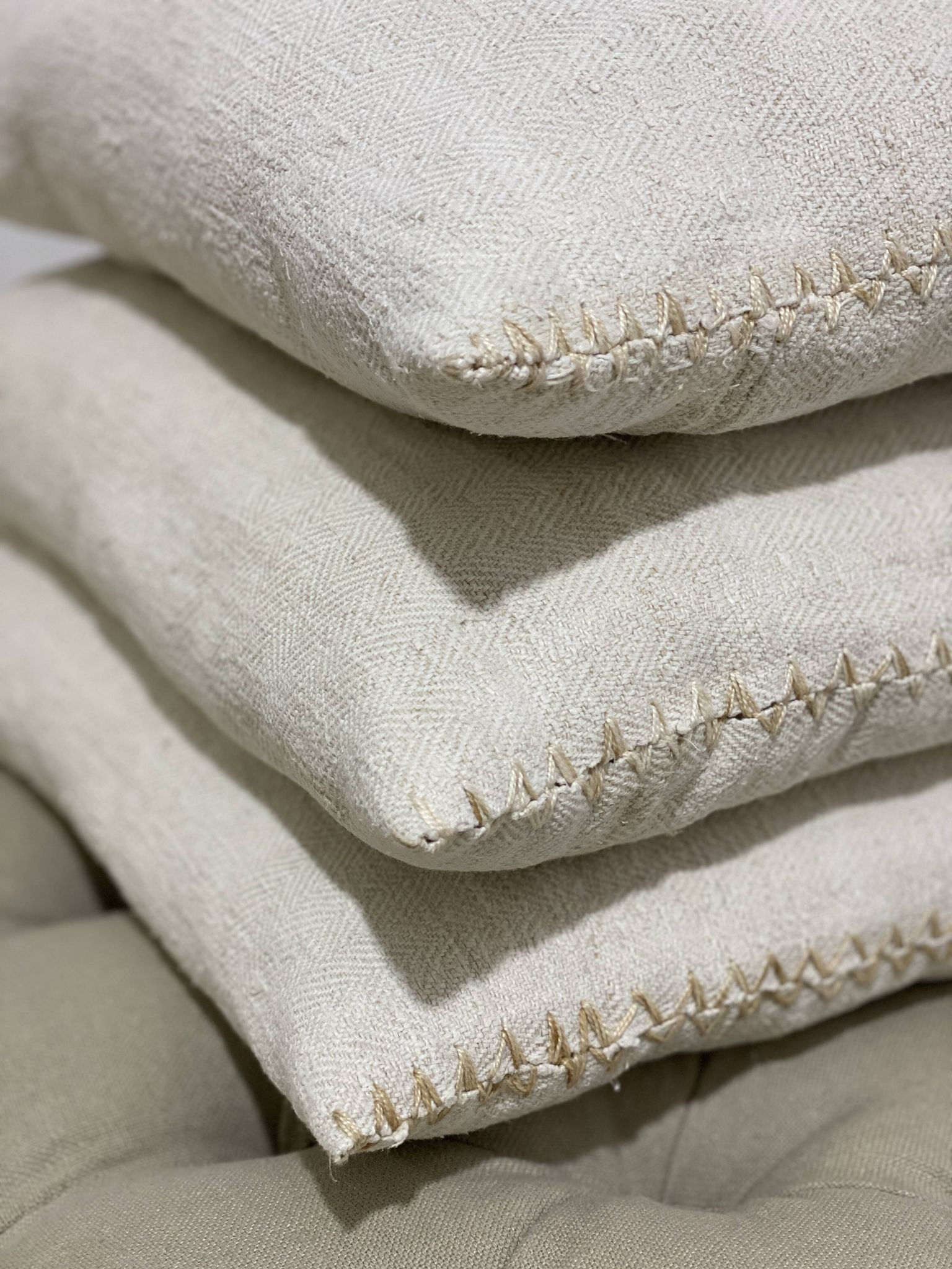 Kilim style cushion with hand embroidery