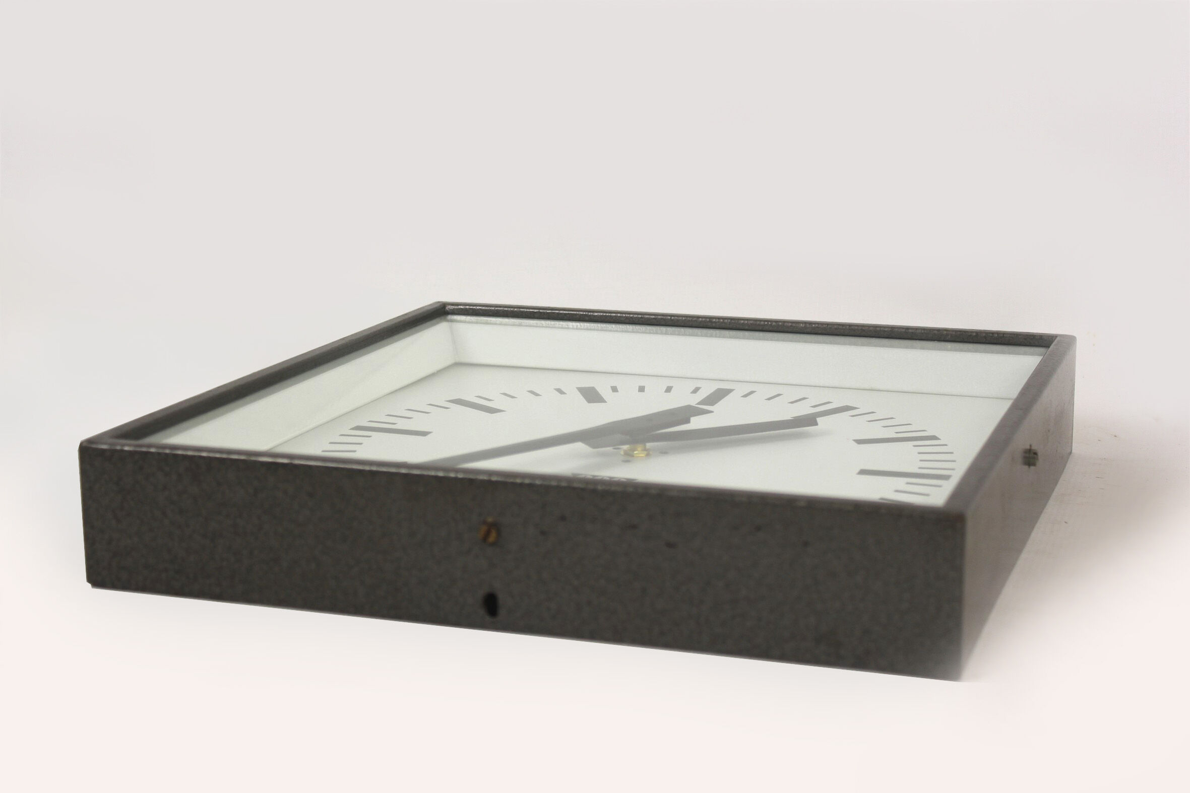 Industrial Square Railway Clock from Pragotron 1970s