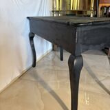 Antique black patinated desk – curved legs and chic country style