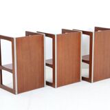 Set of 3 teak convertible children's chairs / stools / side tables, 1960s
