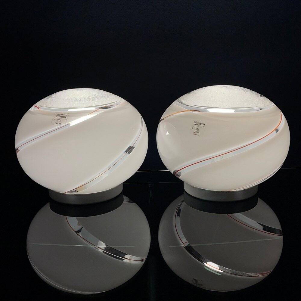 Murano glass table lamps Vetri Murano 004, Italy, 1970s, set of 2