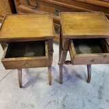 Small pair of light wood bedside bags