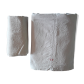 Drap et housse oreiller anciens  en lin