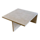 Square travertine coffee table by Giusti and Di Rosa for UP&UP.