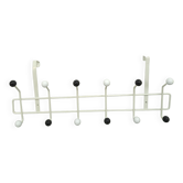 Vintage wall coat rack black white with hooks vintage